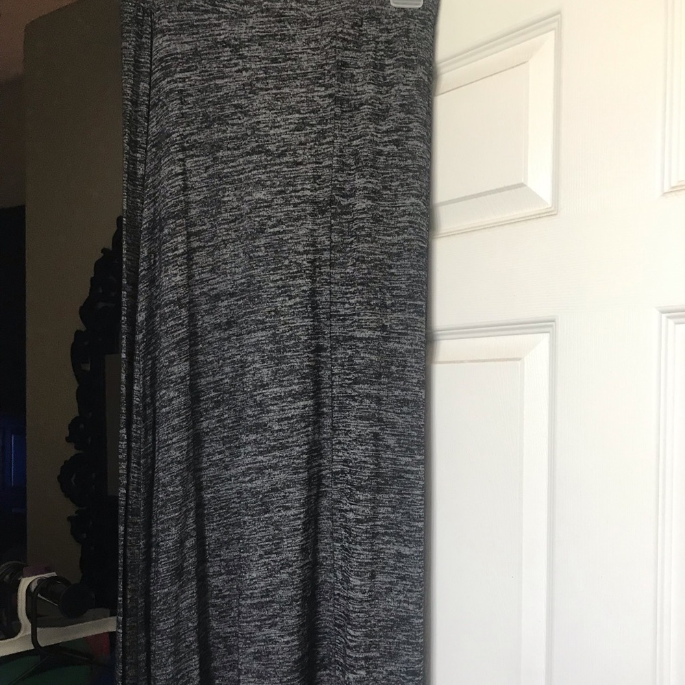 Charcoal grey and black maxi skirt